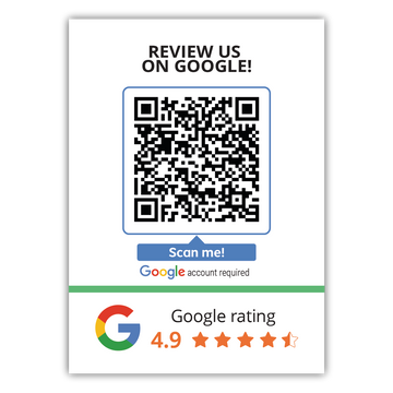 Google Sticker with review QR code & Google score