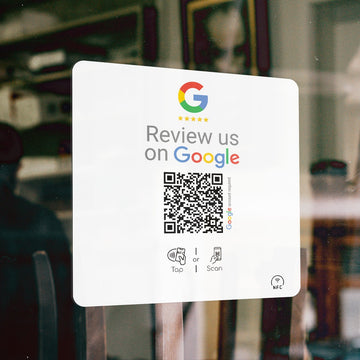 Google Review NFC Sticker “Square” with Google Review QR Code