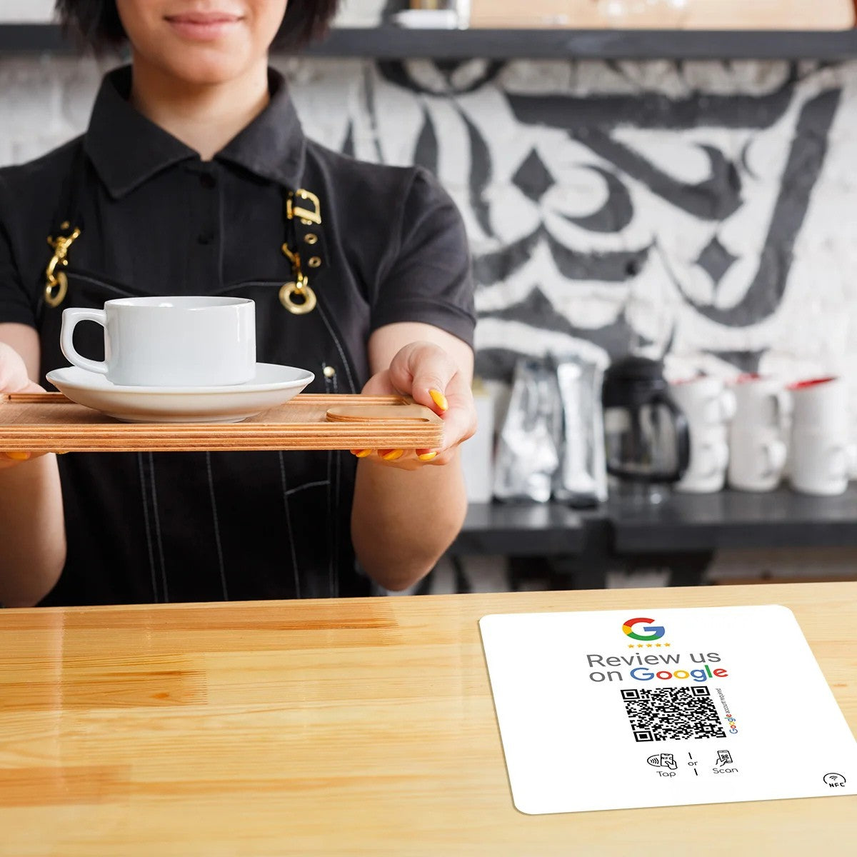 Google Review NFC Sticker “Square” with Google Review QR Code
