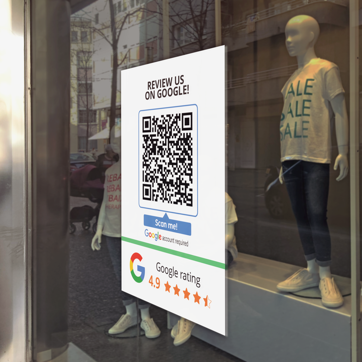 Google Sticker with review QR code & Google score