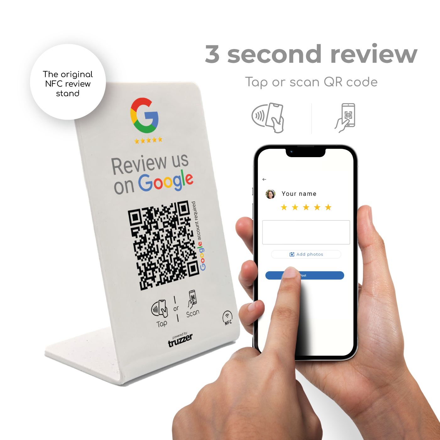 Review us on Google NFC Stand / Display